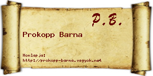 Prokopp Barna névjegykártya